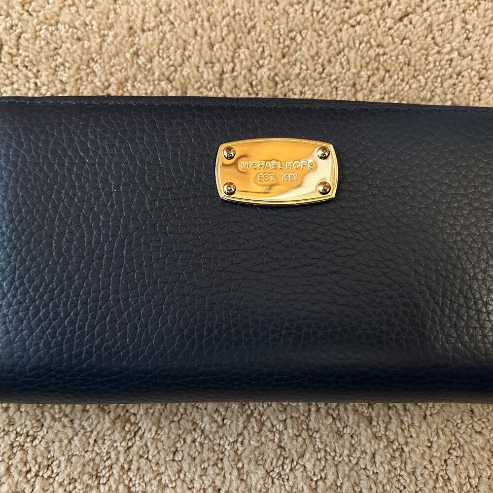 Michael Kors Leather Wallet - Navy